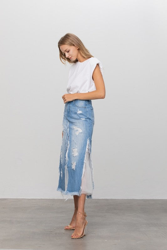Full Cotton Sha Premium Denim Skirt
