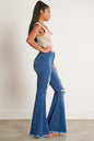 High Waisted Distressed Flare