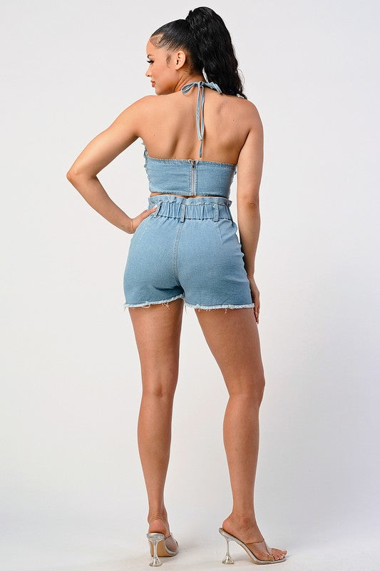 Denim 2PC Short Set