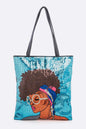 Fav Glasses Girl Sequins Large Tote Bag