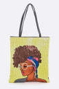 Fav Glasses Girl Sequins Large Tote Bag