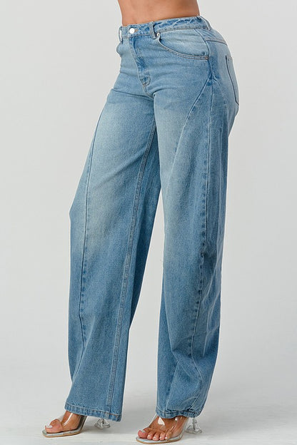 Wide Leg Denim Jeans