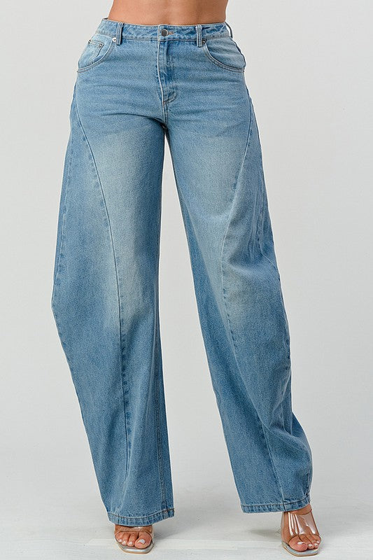 Wide Leg Denim Jeans