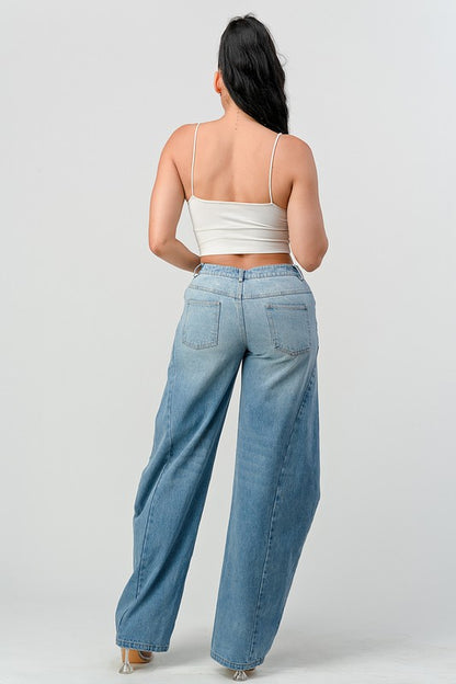 Wide Leg Denim Jeans