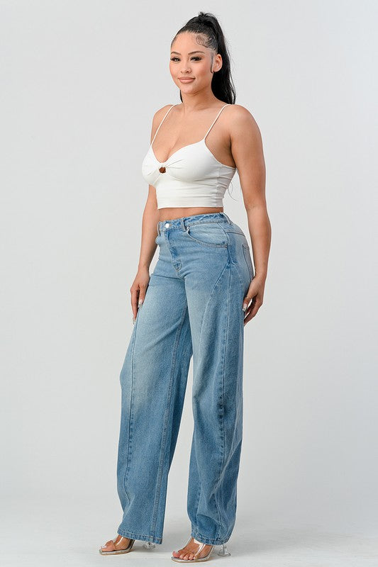 Wide Leg Denim Jeans