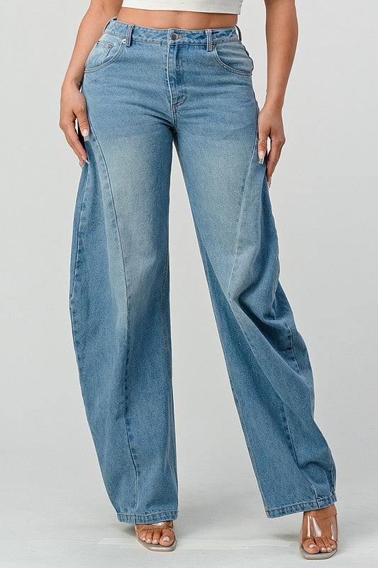 Wide Leg Denim Jeans