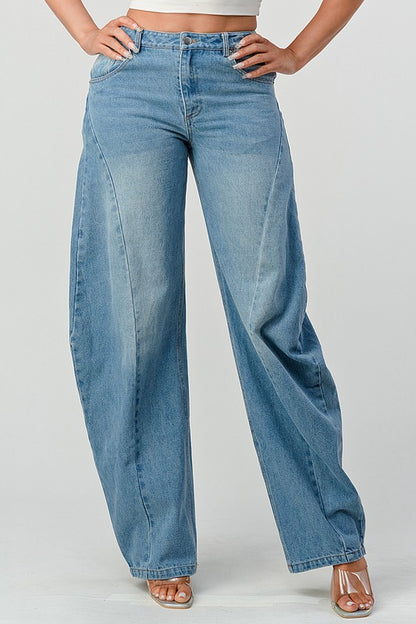 Wide Leg Denim Jeans