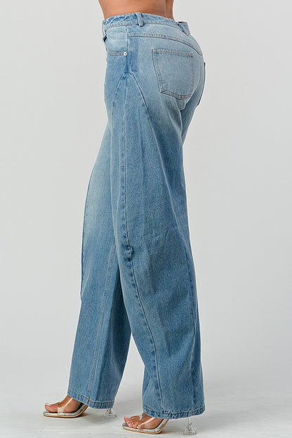 Wide Leg Denim Jeans