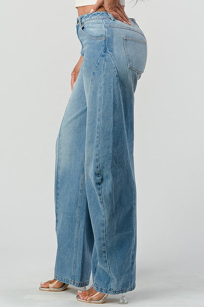 Wide Leg Denim Jeans