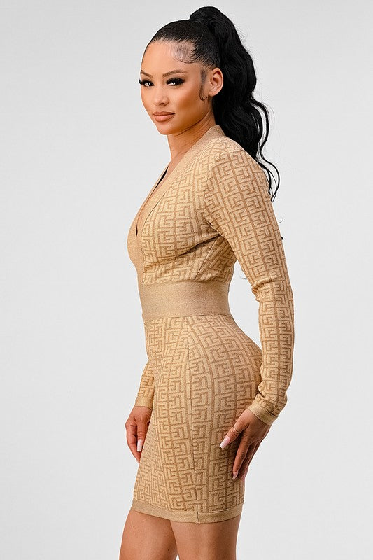 Wanderlust Gold Bandage Dress