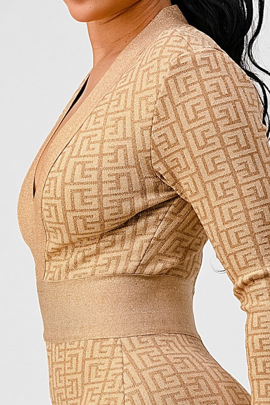 Wanderlust Gold Bandage Dress