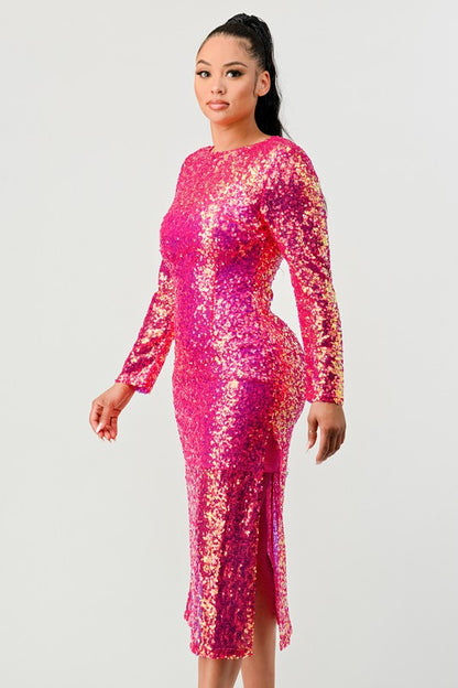 Forever Beauty Sequin Glamour Maxi Dress