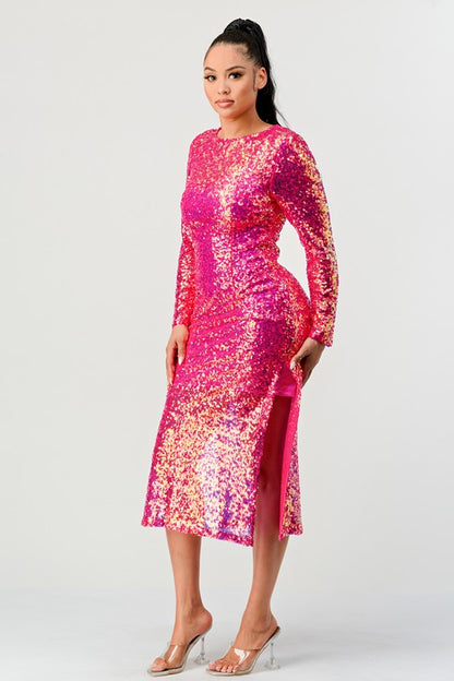 Forever Beauty Sequin Glamour Maxi Dress