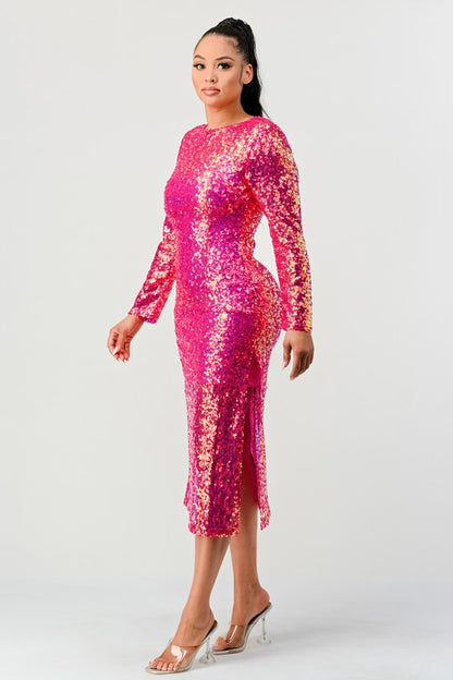 Forever Beauty Sequin Glamour Maxi Dress