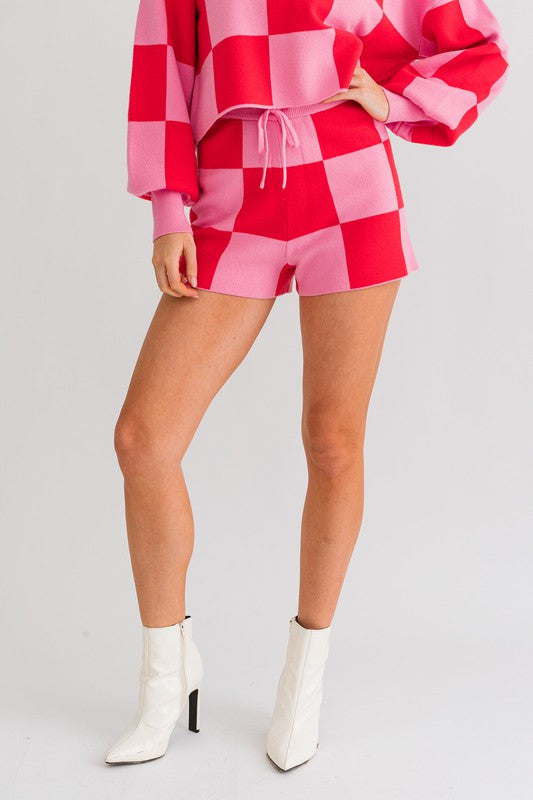 Untamed Checkered Sweater Shorts