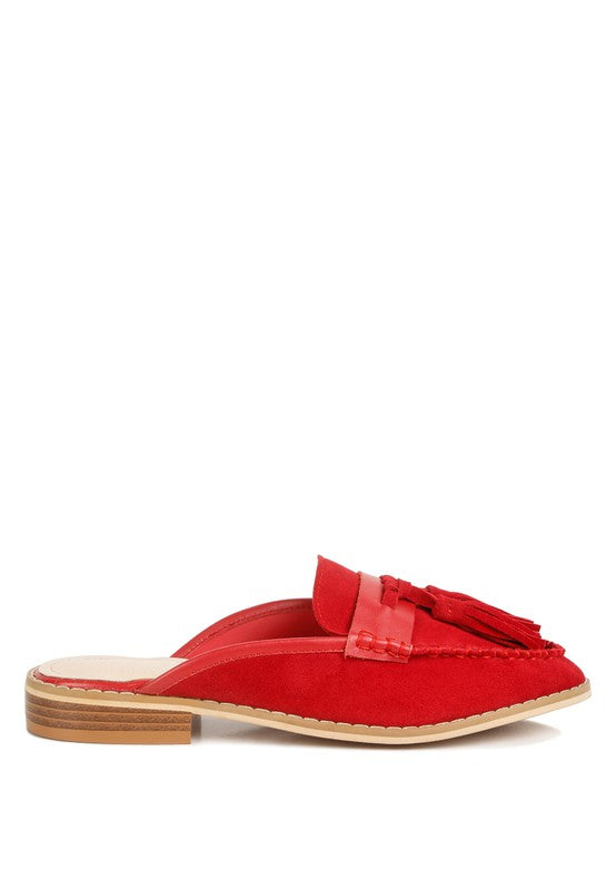 Edmanda Tassle Detail Leather Mules