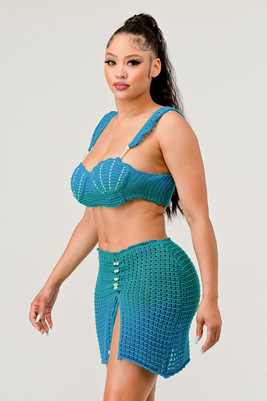 Little Mermaid Peral Adorable Two PCs Knit Set