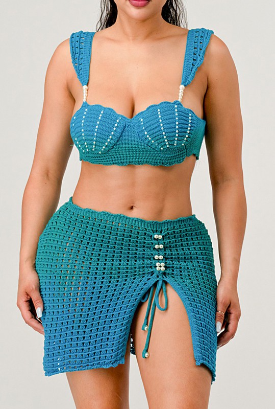Little Mermaid Peral Adorable Two PCs Knit Set