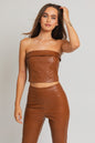 Faux Leather Corset Tube Top