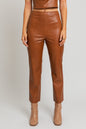 Faux Leather Straight Pants