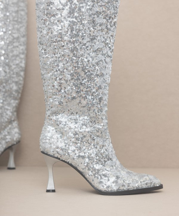 Oasis Society Jewel - Knee High Sequin Boots