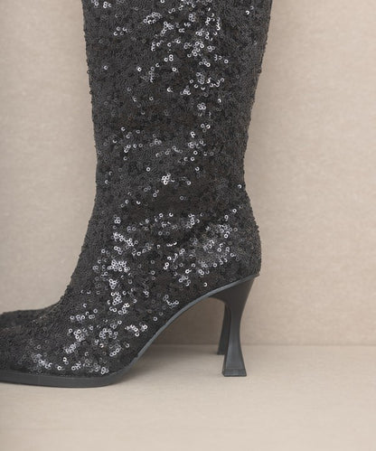 Oasis Society Jewel - Knee High Sequin Boots