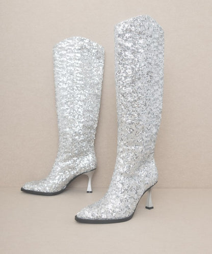 Oasis Society Jewel - Knee High Sequin Boots