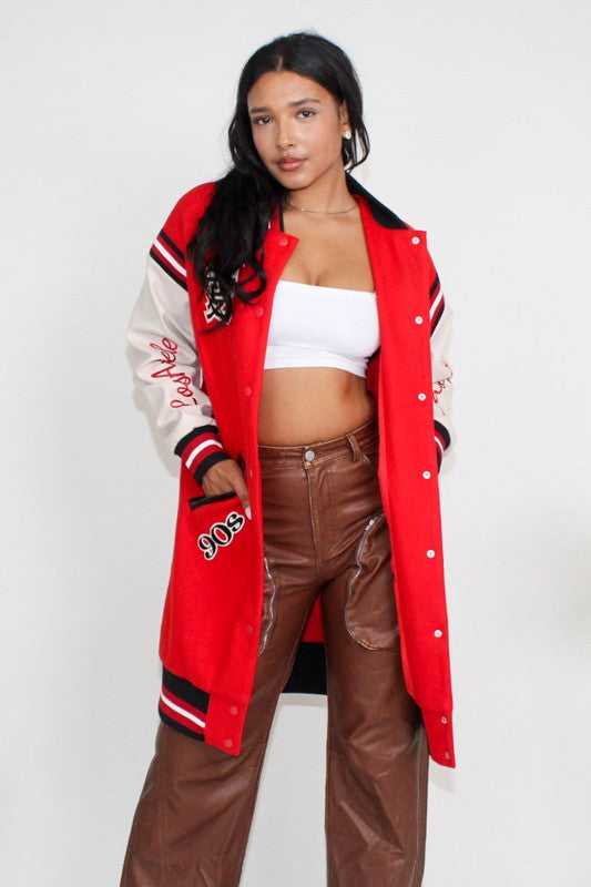 Long Fit Letterman Jacket