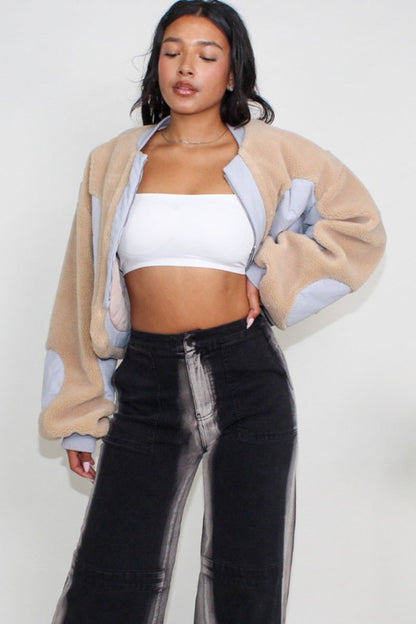 Cherish Charm Cropped Sherpa Jacket