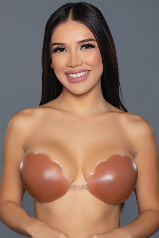 Scalloped Edge Silicone Bra Tan