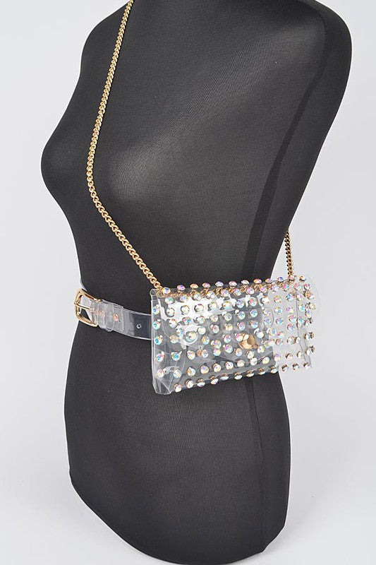 Plus Size Studded Stadium Convertible Fanny Pack