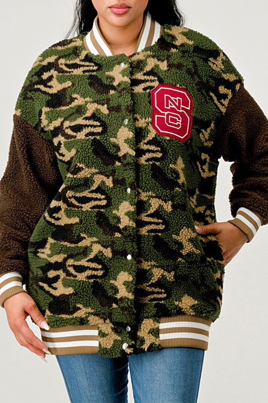 Camo Letterman Jacket