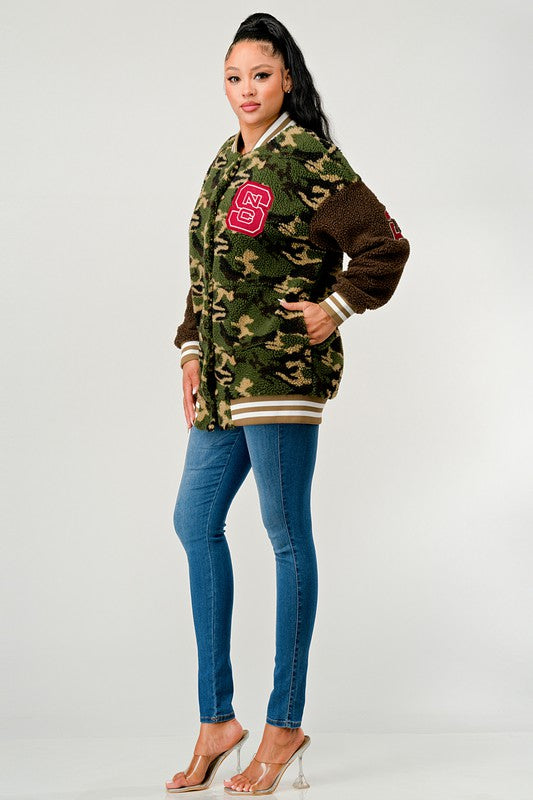 Camo Letterman Jacket