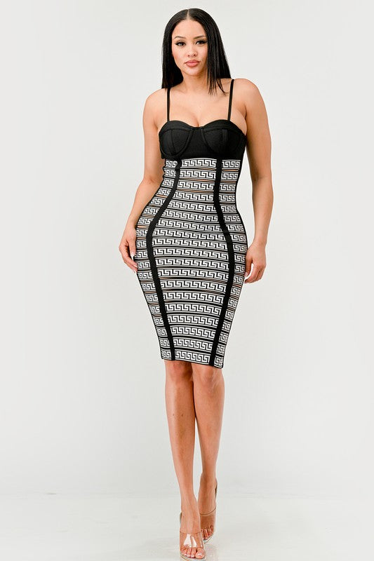 Maze Enigma Bodycon Dress