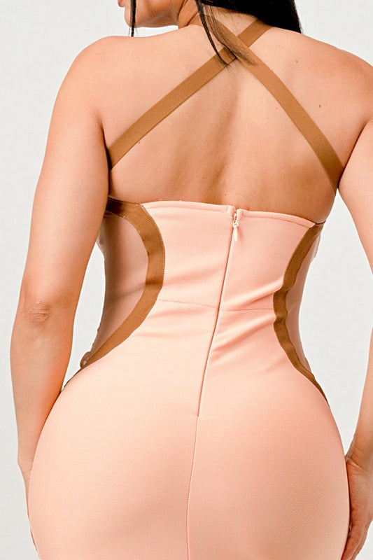 Peaches and Cream Infinity Gown Bandage dress