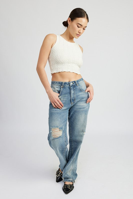 Rib Cropped Tank Top