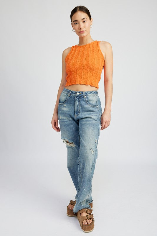 Rib Cropped Tank Top