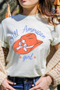 All American Girl Fourth Of July Graphic T Shirts