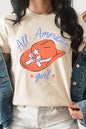 All American Girl Fourth Of July Graphic T Shirts