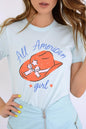 All American Girl Fourth Of July Graphic T Shirts