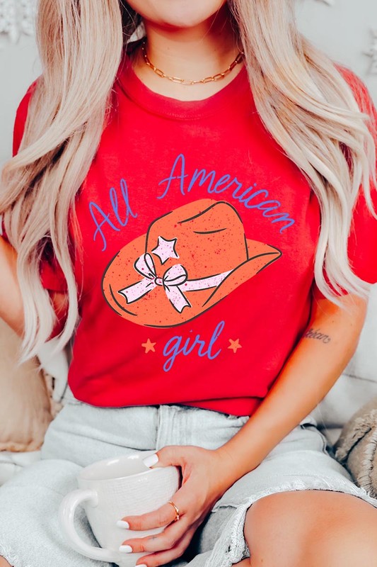 All American Girl Fourth Of July Graphic T Shirts