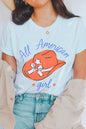 All American Girl Fourth Of July Graphic T Shirts