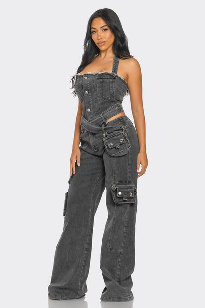 No Bounds Utility Denim Jumpsuit