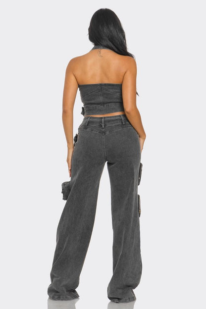 No Bounds Utility Denim Jumpsuit