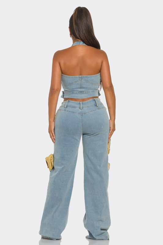 No Bounds Utility Denim Jumpsuit