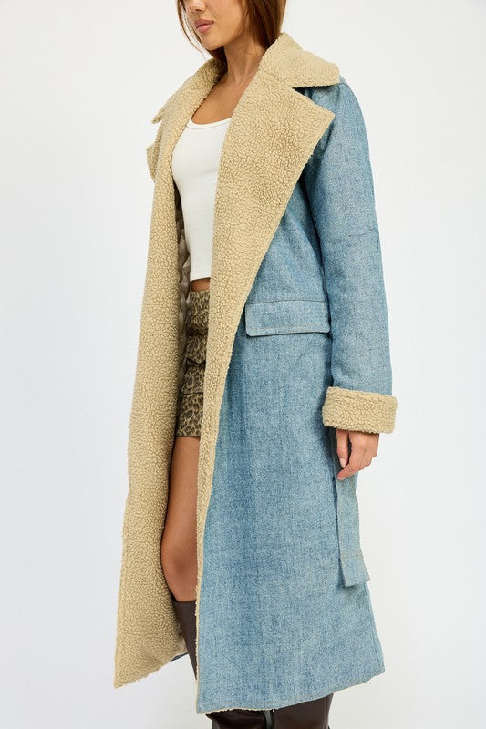 Always In Tune Denim Maxi Coat