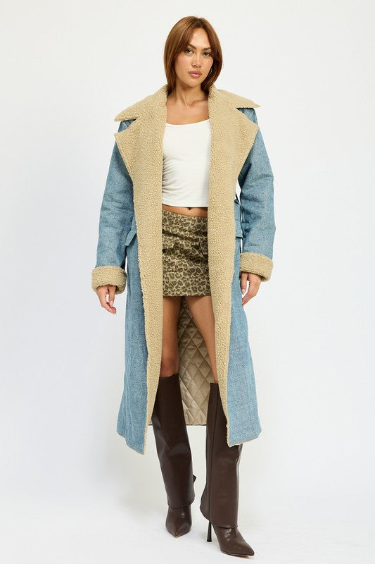 Always In Tune Denim Maxi Coat