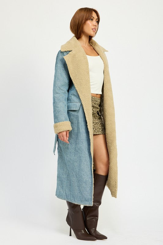 Always In Tune Denim Maxi Coat