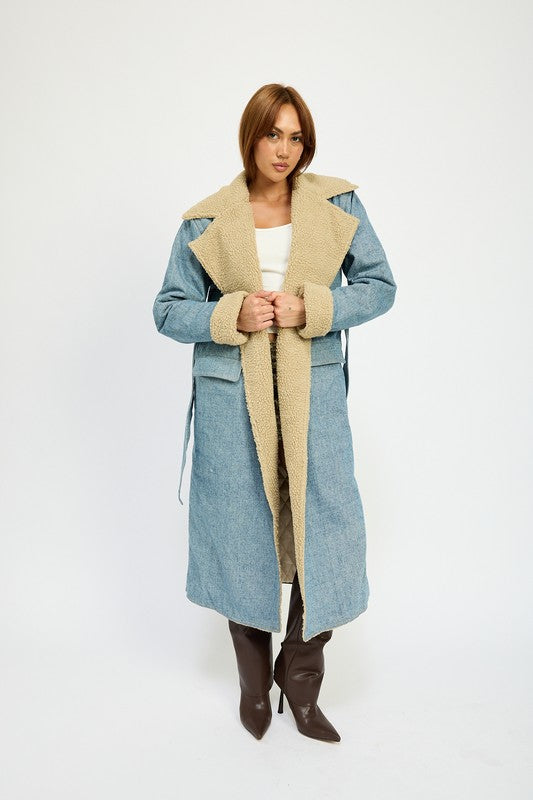 Always In Tune Denim Maxi Coat