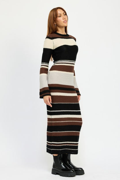 Stripe Maxi Bodycon Dress